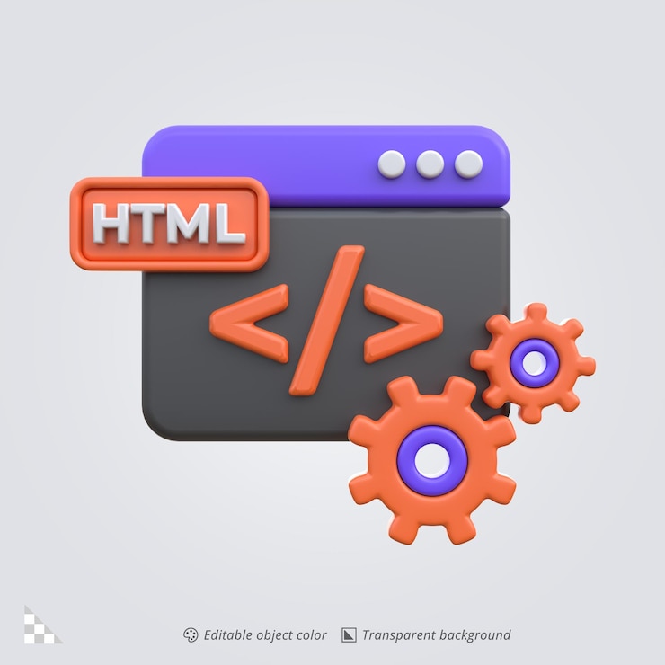 PSD rendering di icone 3d dello sviluppo web html
