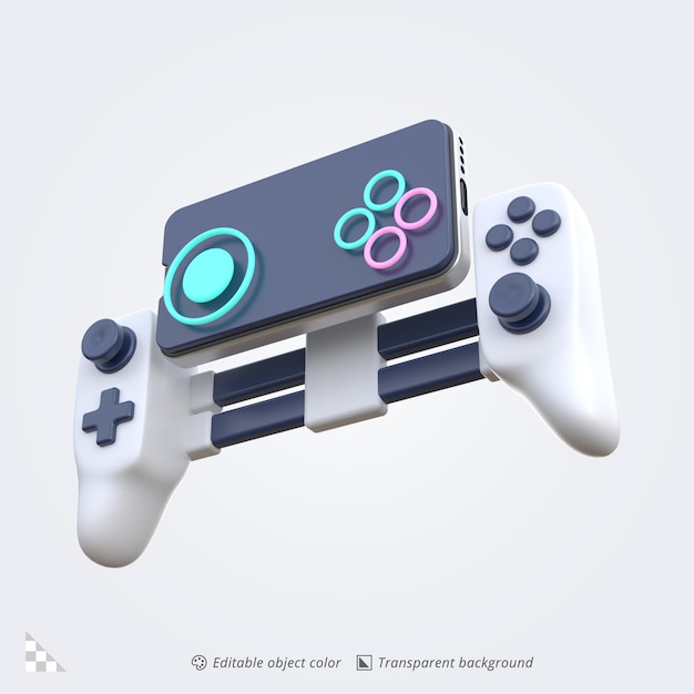 Rendering di icone 3D di un controller di gioco mobile