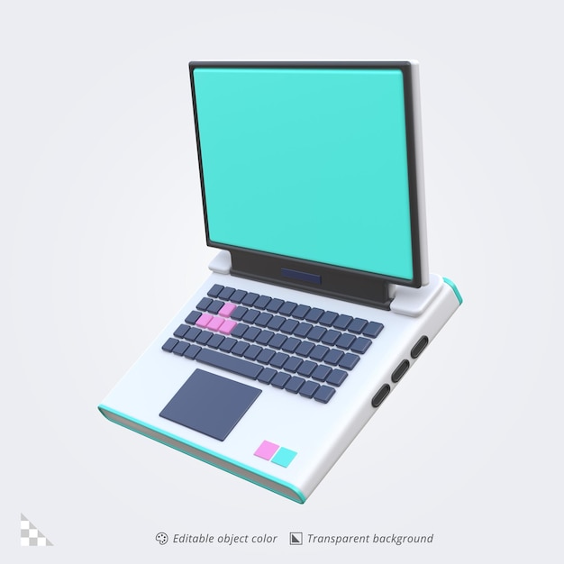 Rendering di icone 3D di un portatile per giochi
