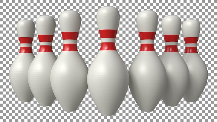 PSD rendering di icone di bowling 3d illustrazione realistica di un pino da bowling