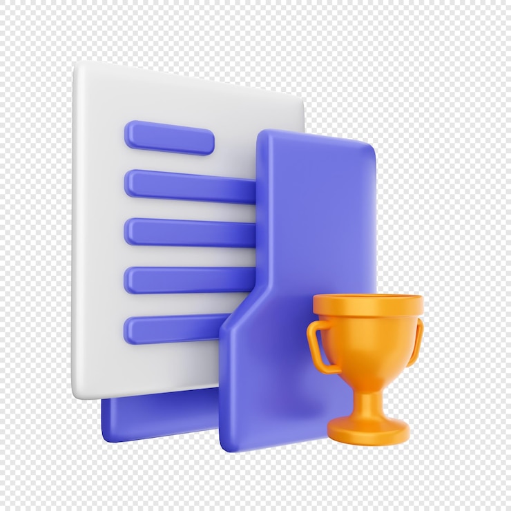 PSD rendering di illustrazione dell'icona del file della cartella 3d