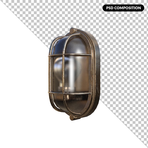 Rendering di lampada isolata