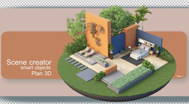 Rendering di planimetrie di architettura e decorazione d'interni