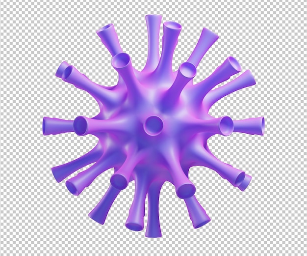 Rendering di progettazione dell'illustrazione 3d del virus isolato