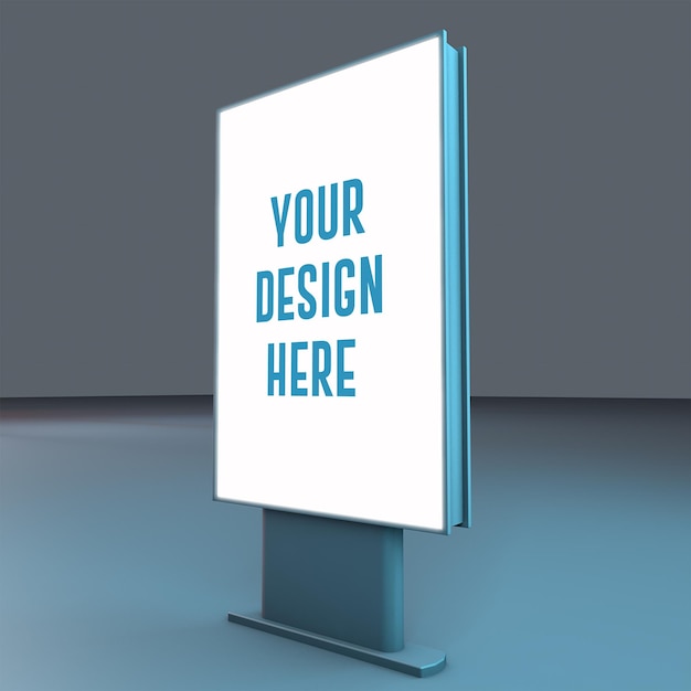 Rendering di progettazione di mockup di lavagna blu