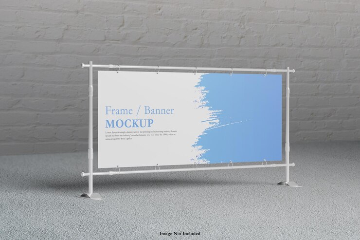Rendering di progettazione mockup cornice banner