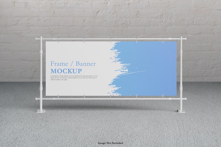 Rendering di progettazione mockup cornice banner