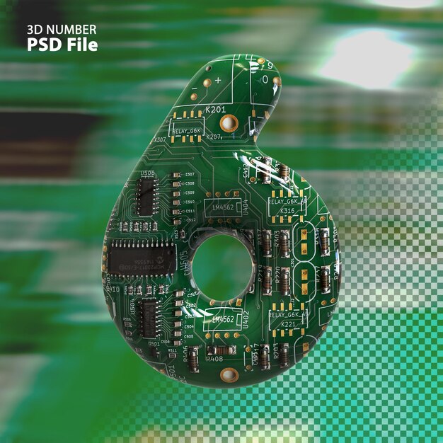 Rendering di schede PCB elettroniche 3D numero 6 texture