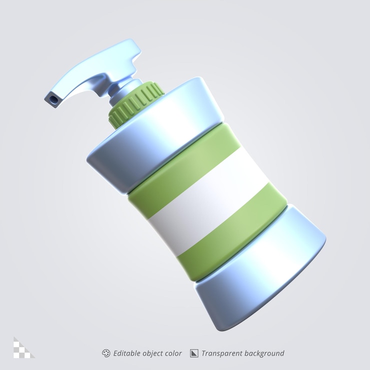 PSD rendering di un'icona 3d di una bottiglia di lozione per il corpo