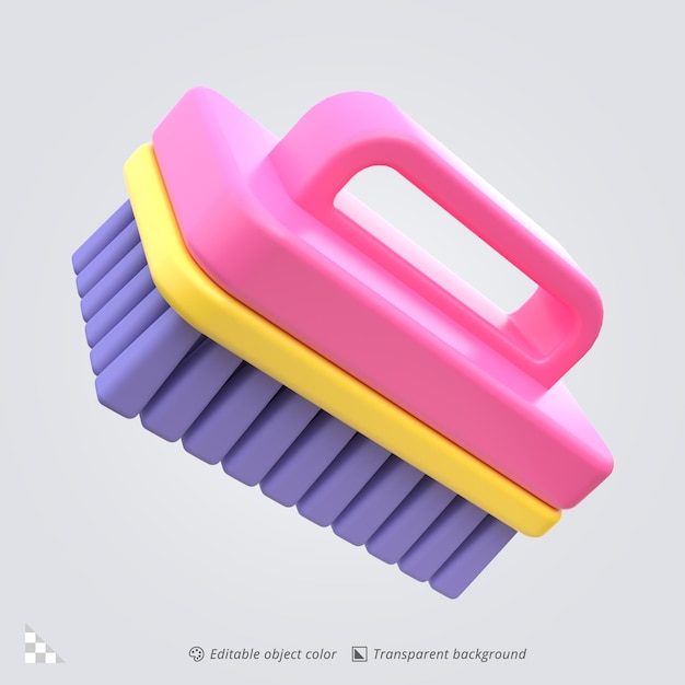 Rendering d'icône 3D d'un pinceau à main