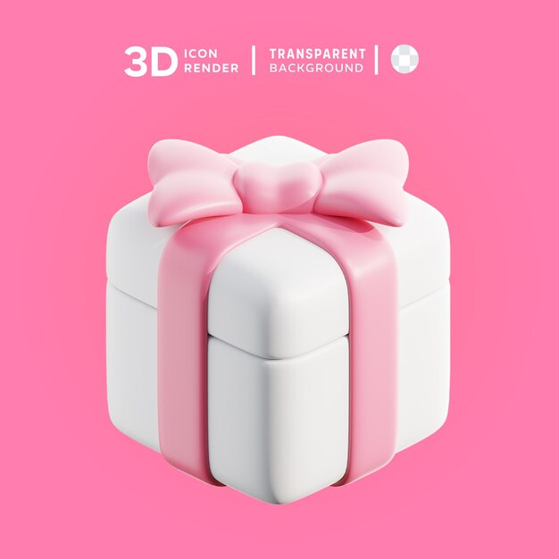 PSD rendering de l'illustration 3d de la boîte à cadeaux