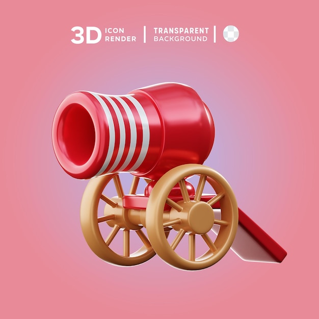 PSD rendering d'illustration 3d du canon du carnaval