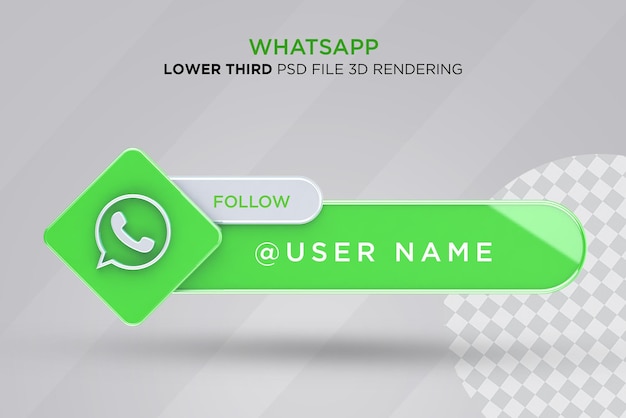Rendering in stile 3d del terzo banner inferiore di WhatsApp Psd Premium