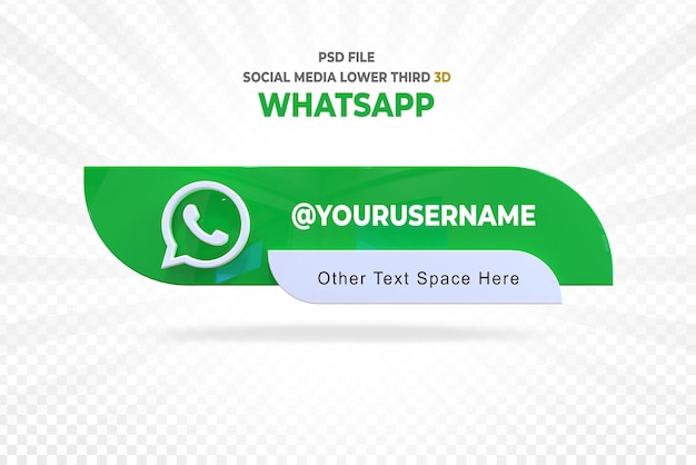 rendering in stile 3d del terzo banner inferiore di whatsapp