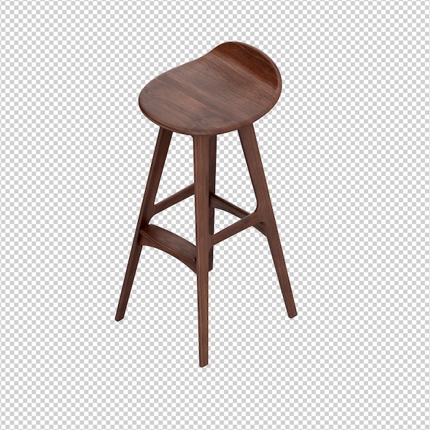 Rendering isolato 3D della sedia isometrica