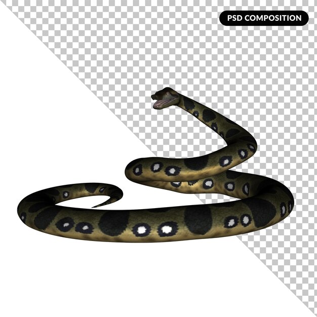 Rendering isolato animale serpente 3D
