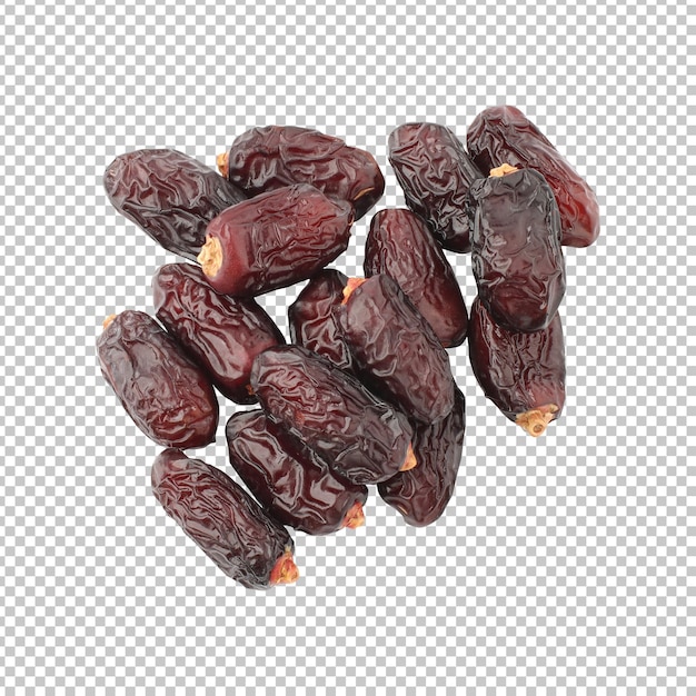 Rendering isolato di datteri secchi freschi dolci