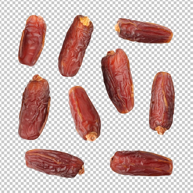 Rendering isolato di datteri secchi freschi dolci