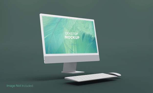 Rendering isolato di design mockup dekstop realistico PSD