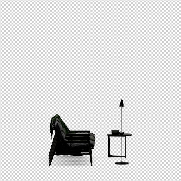 Rendering isolato sedia 3D