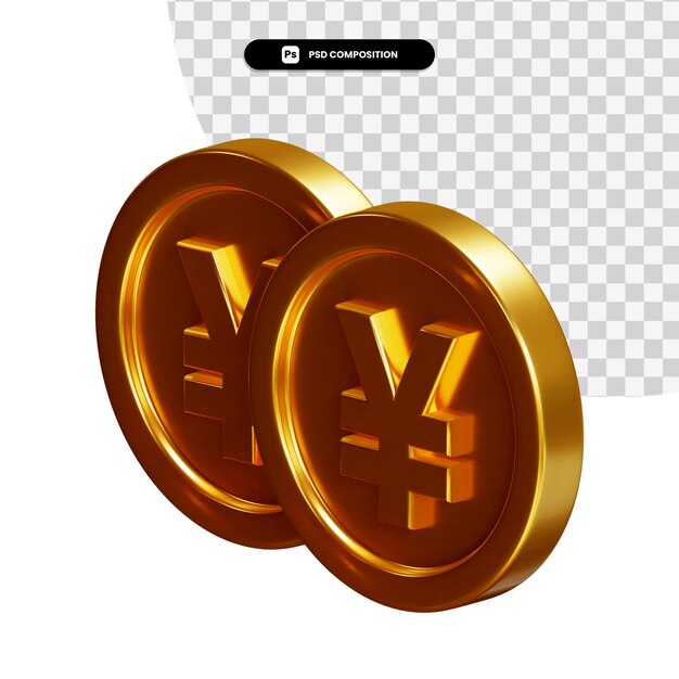 Rendering de monedas 3D aislado