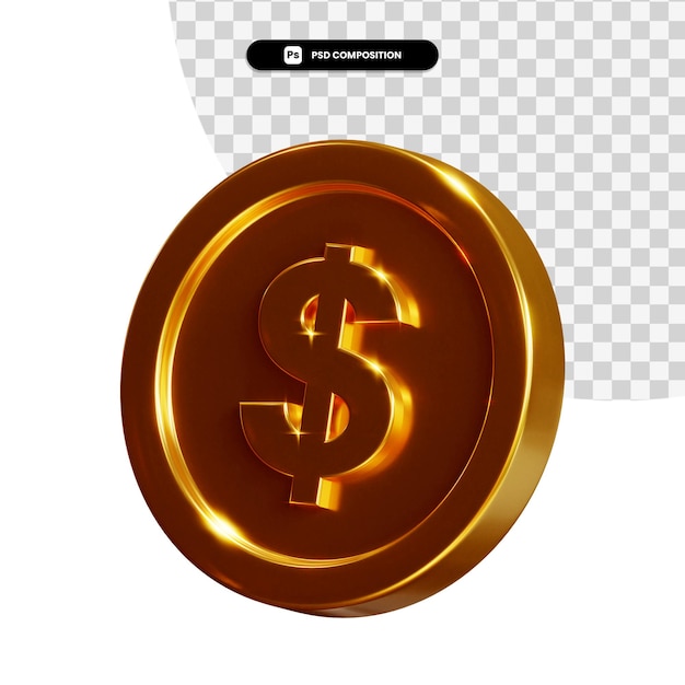 Rendering de monedas 3D aislado