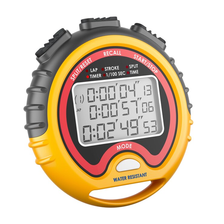 PSD rendering numérique de chronomètre sportif en 3d isolé sur un fond transparent