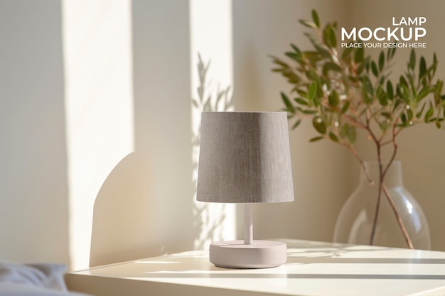 Rendering of lamp mockup with light