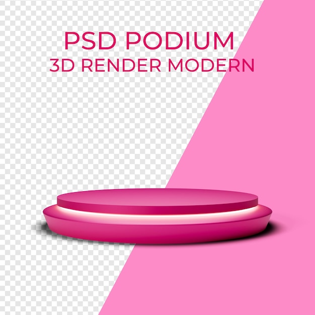 PSD rendering de podium rose en 3d pour psd