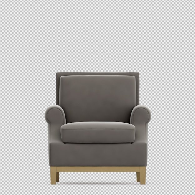 Rendering poltrona isometrica 3D