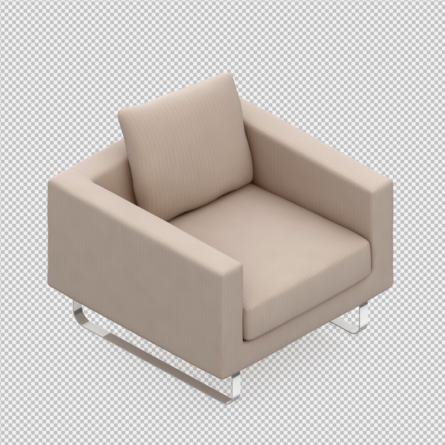 Rendering poltrona isometrica 3D