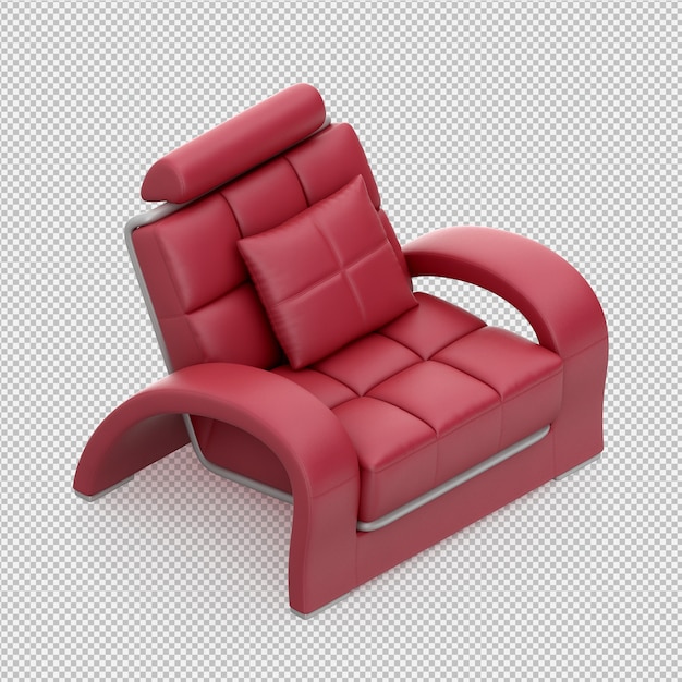 Rendering poltrona isometrica 3D