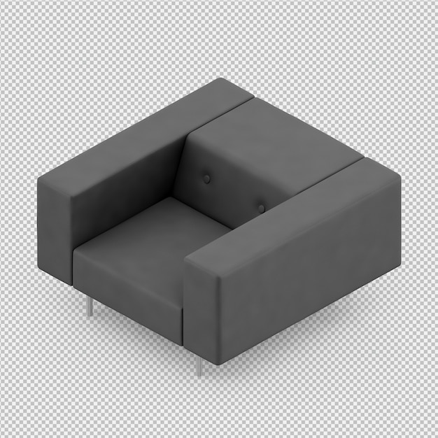 Rendering poltrona isometrica 3D