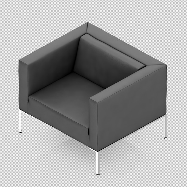 Rendering poltrona isometrica 3D