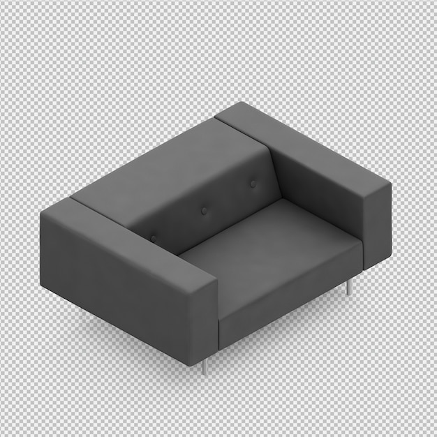 Rendering poltrona isometrica 3D