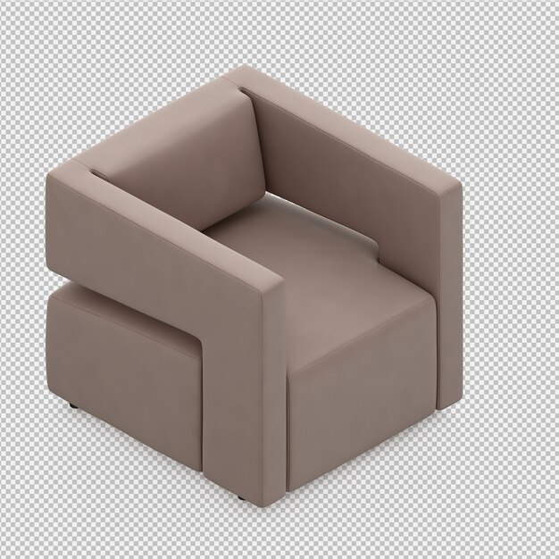 Rendering poltrona isometrica 3D