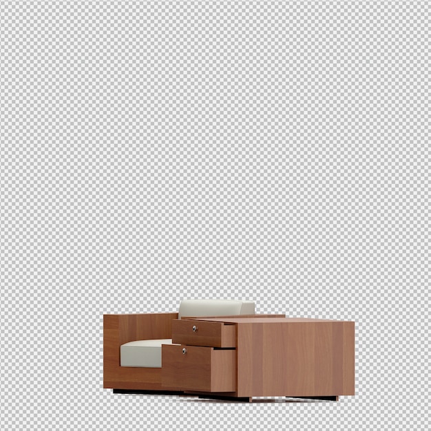 Rendering poltrona isometrica 3D