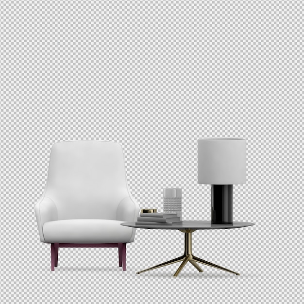 Rendering poltrona isometrica 3D