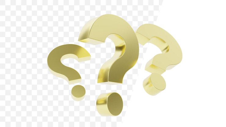 Rendering PSD di punti interrogativi dorati 3D