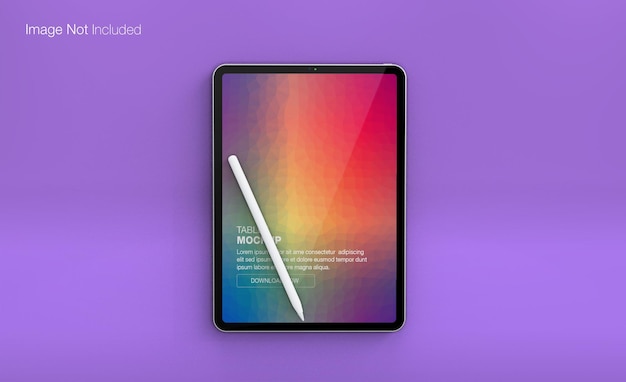 Rendering realistico di mockup di tablet