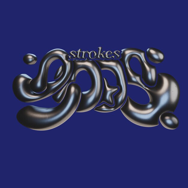 Rendering de typographie de lettrage de texte 3D