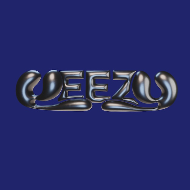 Rendering de typographie de lettrage de texte 3D