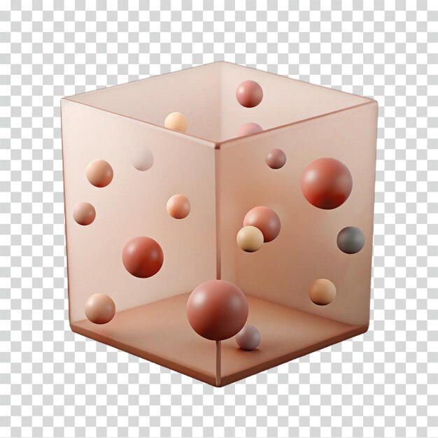 Renderisation 3D abstraite des sphères dans un cube