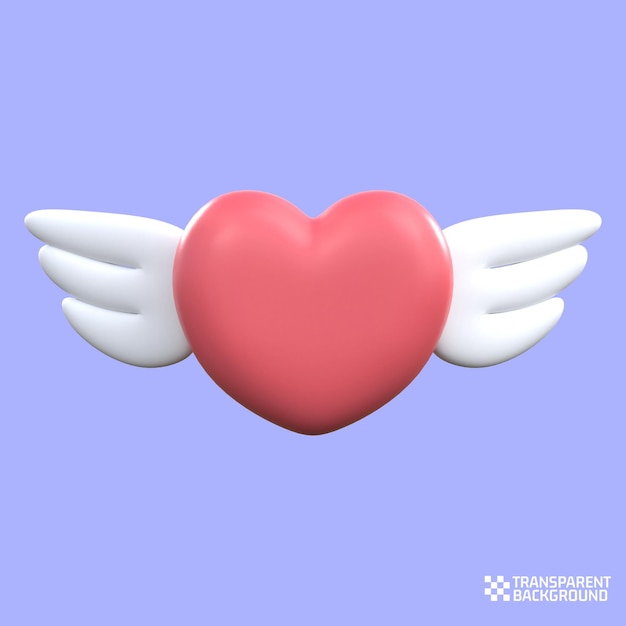 Renderização 3d anjo do amor ícone do dia dos namorados