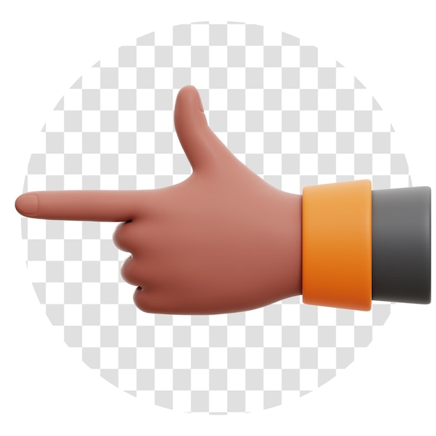Renderização 3D apontando gesto de mão ícone 3D