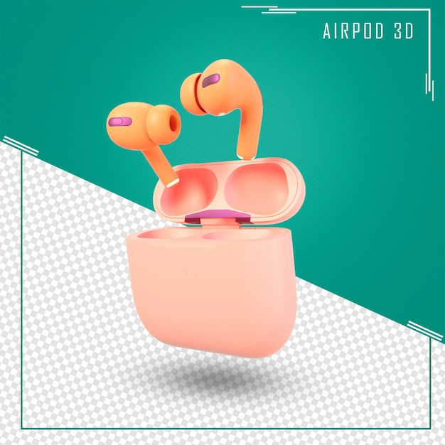 PSD renderização 3d apple airpods