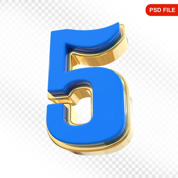 Renderização 3D azul número 5