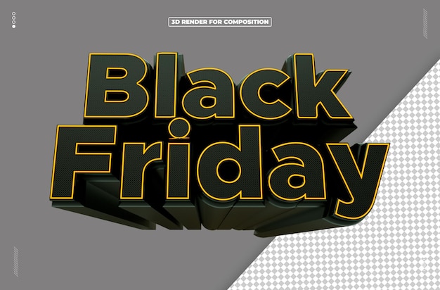 Renderização 3D Black Friday Novembro