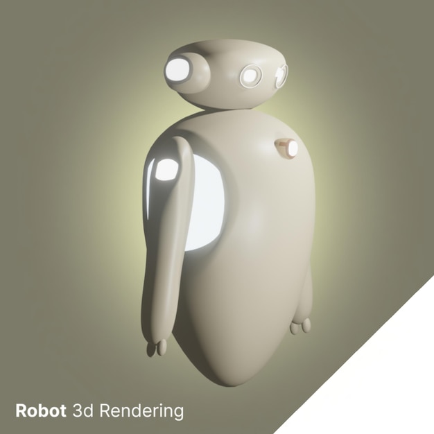 PSD renderização 3d bonito do robô ai