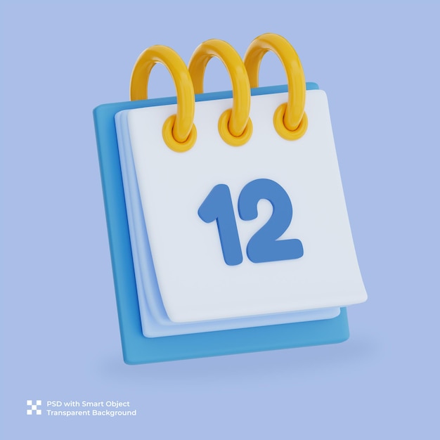 Renderização 3D Calendário Dia 12